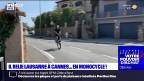 Un étudiant suisse a relié Cannes depuis Lausanne en monocycle