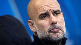 Pep Guardiola en conférence de presse avant un match de Ligue des champions, à Lisbonne le 4 novembre 2024