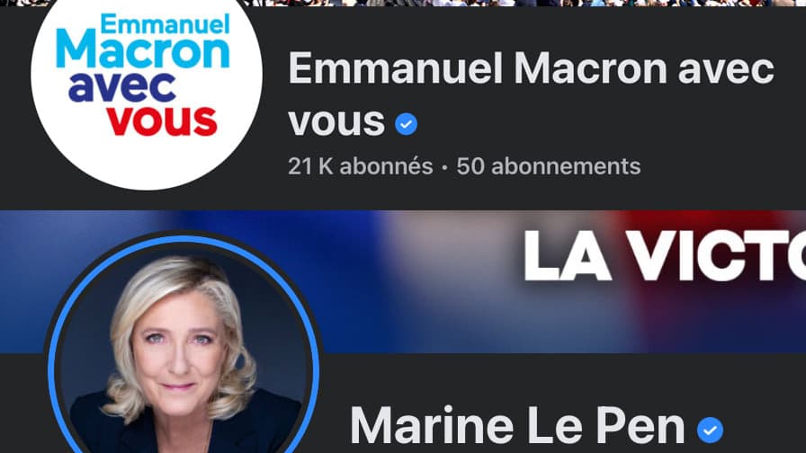 Le nombre d'abonnés Facebook des comptes officiels d'Emmanuel Macron ("Avec vous") et Marine Le Pen Le nombre d'abonnés Facebook des comptes officiels d'Emmanuel Macron ("Avec vous") et Marine Le Pen