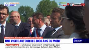 Le chef de l'État, Emmanuel Macron, est arrivé dans la baie du Mont-Saint-Michel