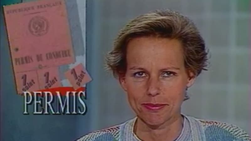Dans son JT en 1989, Christine Ockrent annonce l'introduction à venir du permis à points.