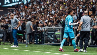 Neymar remplacé lors du match entre l’Atlético Mineiro et Santos (1-1, championnat brésilien), le 14 septembre 2025