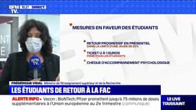 La ministre de l'Enseignement supérieur Frédérique Vidal explique comment un étudiant peut bénéficier du "chèque psy"