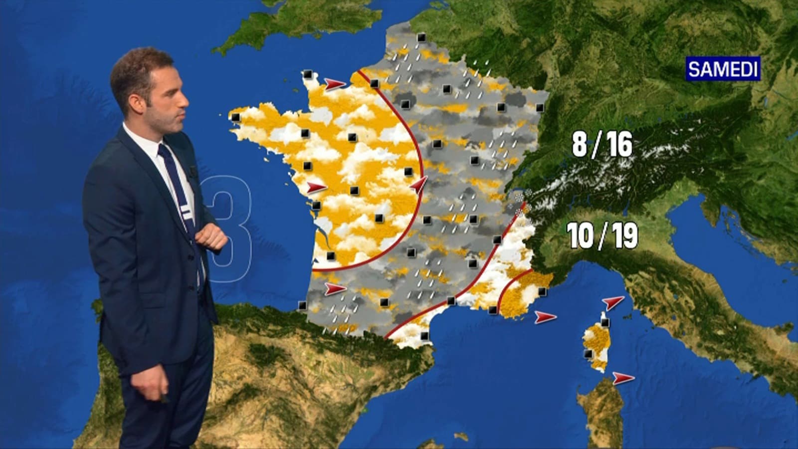 Les prévisions météo pour la journée du samedi 15 mai 2021 avec Marc Hay. Les prévisions météo pour la journée du samedi 15 mai 2021 avec Marc Hay.