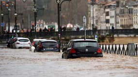 Les inondations à Bayonne après de fortes précipitations, le 10 décembre 2021. 