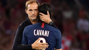 Thomas Tuchel avec Edinson Cavani