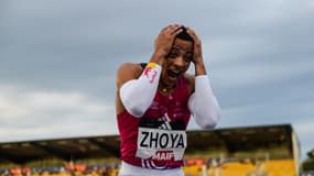 Sasha Zhoya aux championnats de France d'athlétisme à Albi, 29 juillet 2023