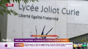 INFO RMC: 4 familles de lycéens portent plainte après des arrestations musclées au lycée Joliot-Curie de Nanterre