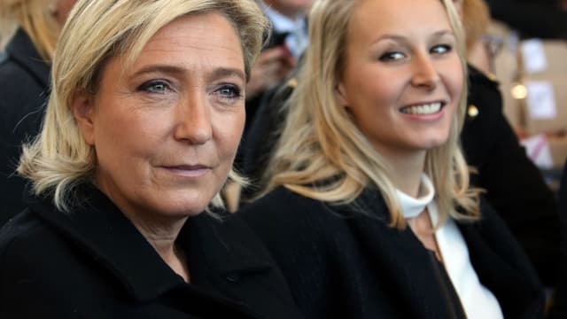 Marine Le Pen et Marion Maréchal le 15 octobre 2016 à Nice.