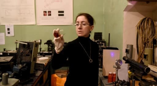 L'astro-biologiste Marika Tarasachvili dans son laboratoire à Tbilissi, le 26 février 2019 en Géorgie L'astro-biologiste Marika Tarasachvili dans son laboratoire à Tbilissi, le 26 février 2019 en Géorgie