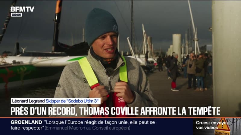 Tour du monde à la voile: "On va tout faire pour arriver à Brest en moins de 40 jours", espère le skipper Thomas Coville