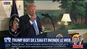 Trump boit de l'eau et inonde le web