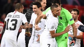 La joie des joueurs du PSG à Manchester