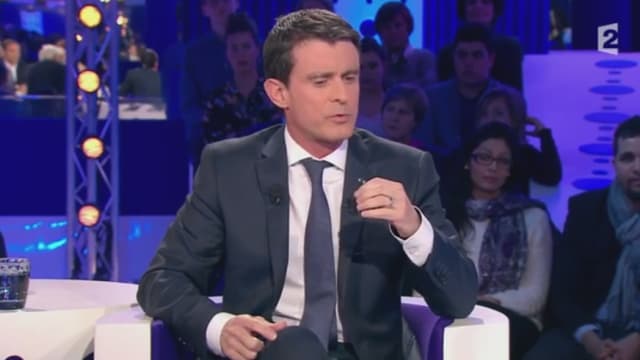 Manuel Valls sur le plateau d'"On n'est pas couché" samedi soir. 