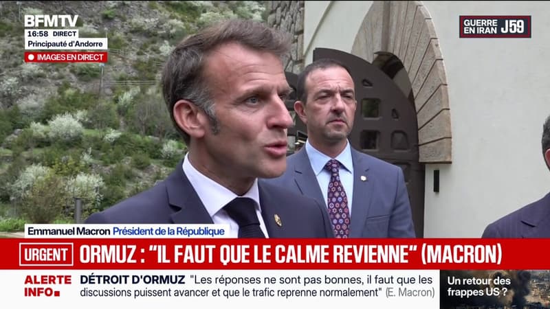 Détroit d'Ormuz bloqué: "Il faut réduire nos dépendances" sur le long terme, indique Emmanuel Macron
