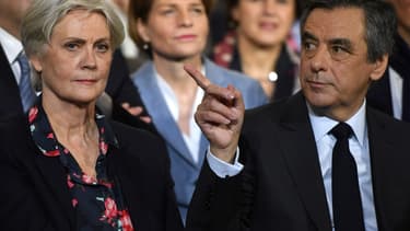 Penelope et François Fillon lors du meeting du candidat LR à la présidentielle, dimanche 29 janvier