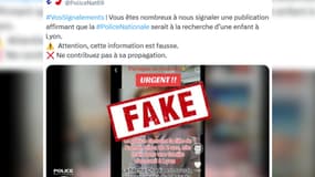 La police du Rhône dément jeudi 28 novembre la disparition d'une enfant de deux ans.