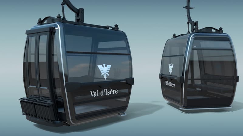 Val d'Isère sera équipée de 50 cabines Premium Symphony 10 places et d’une cabine VIP. Elles ont été dessinées par le designer Italien Pininfarina.
