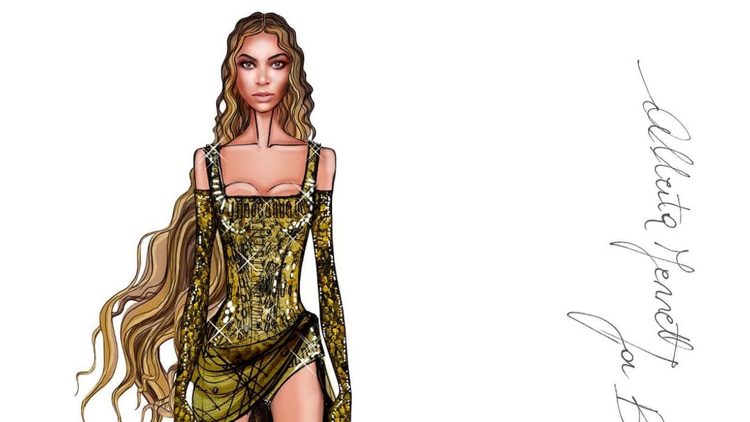 Croquis d'Alberta Ferretti pour Beyoncé Croquis d'Alberta Ferretti pour Beyoncé
