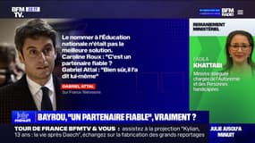 Remaniement: nommer François Bayrou à l'Éducation nationale n'était "pas la meilleure solution" pour Gabriel Attal