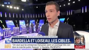 Nathalie Loiseau et Jordan Bardella réagissent après l'ultime débat