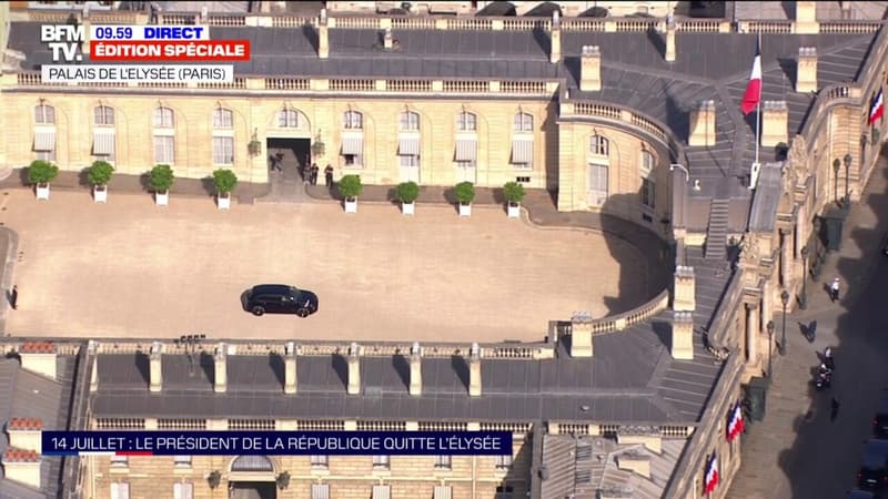 14-Juillet: le président de la République quitte le Palais de l'Élysée