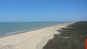 Une plage sur la côte sauvage à La Tremblade en Charente-Maritime, 2012