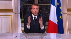 Emmanuel Macron lors des voeux de 2017