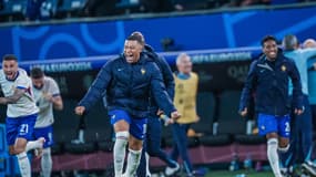 La joie très démonstrative de Kylian Mbappé après la qualification des Bleus pour les demi-finales de l'Euro 2024, le 5 juillet 2024.