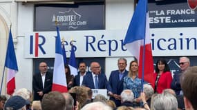Eric Ciotti lance sa campagne campagne pour les législatives sur le port de Nice, le 14 mai 2022.