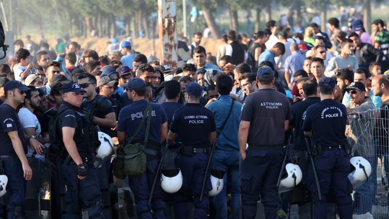 Entrée des migrants en Macédoine via la Grèce le 4 septembre 2015