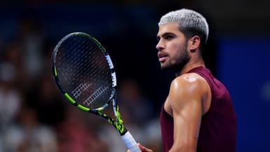 L'Espagnol Carlos Alcaraz pendant le Japan Open à Tokyo, le 30 septembre 2025