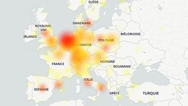 Capture d'écran du site Downdetector Capture d'écran du site Downdetector