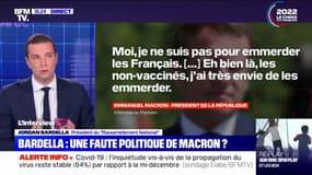 Pour Jordan Bardella, Emmanuel Macron a "montré qu'il avait, au fond de lui, une forme de mépris et de détestation des Français"