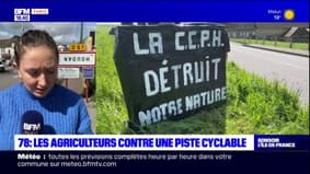 Yvelines: des agriculteurs manifestent contre une piste cyclable