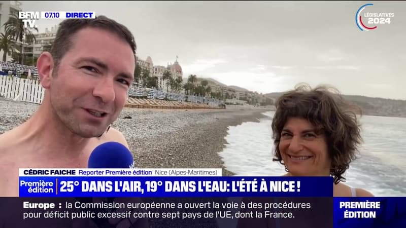 25°C dans l'air, 19°C dans l'eau: notre reporter aux côtés des baigneurs du matin à Nice