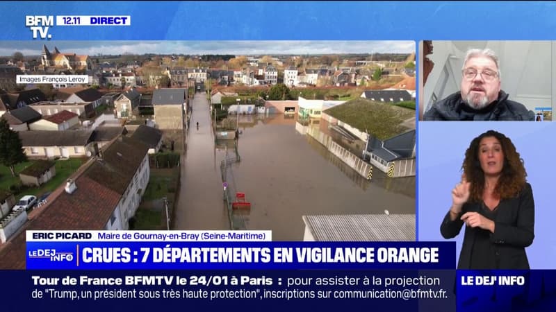 Éric Picard (maire de Gournay-en-Bray, en Seine-Maritime), sur les inondations: La décrue s'est opérée durant la nuit