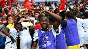 Des scènes de liesse côté rennais après le but de Kader Meïté dans les derniers instants de cette finale face à Dijon (3-2), samedi 24 mai.