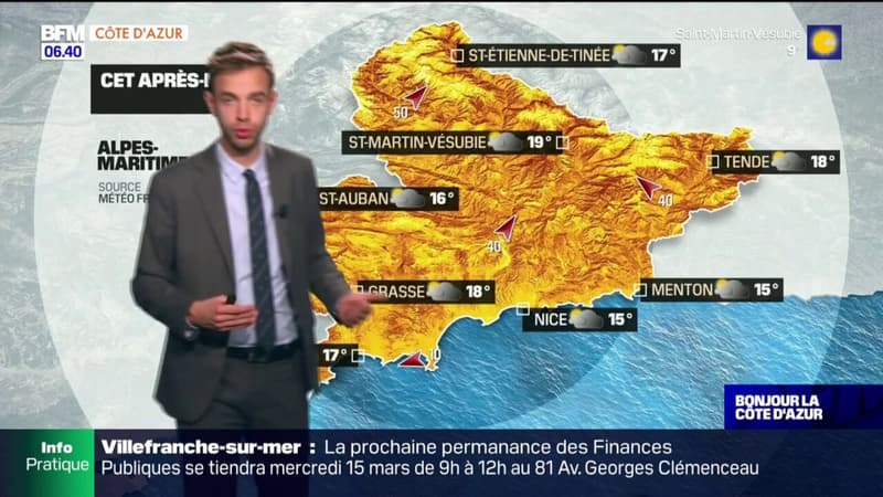 Météo Côte d’Azur: un ciel voilé accompagné de températures douces, 15°C attendus à Nice