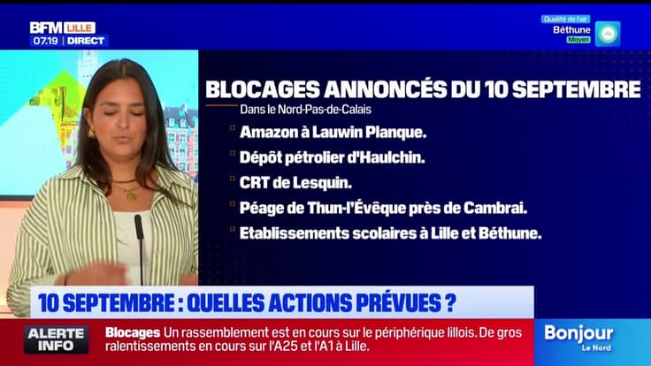 BFM Lille et vous: blocages, ralentissements... Quelles actions prévues ce mercredi 10 septembre?