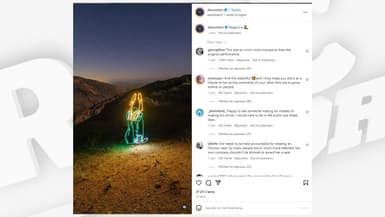 L'oeuvre du lighting-artist Dariustwin en hommage à la breakeuse australienne Raygun