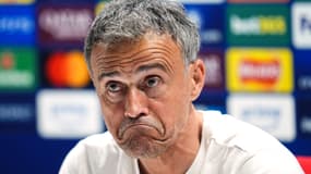 Luis Enrique en conférence de presse avec le PSG, le 28 avril 2025