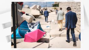 Une quinzaine de réfugiés est installée au port Lympia de Nice.