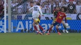 La main de Cucurella lors du quart de finale de l'Euro Espagne-Allemagne, 5 juillet 2024