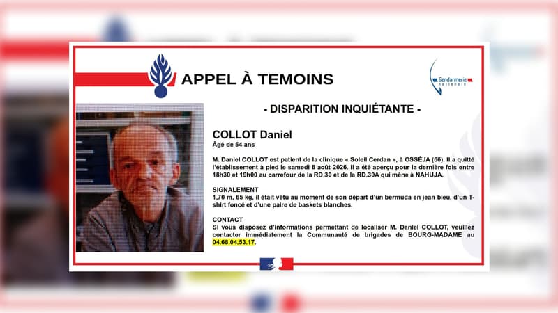 Un appel à témoins lancé dans les Pyrénées-Orientales après la disparition inquiétante d'un homme de 54 ans