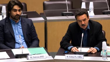 Fabrice Arfi et Edwy Plenel lors de leur audition sur Jérôme Cahuzac mardi.
