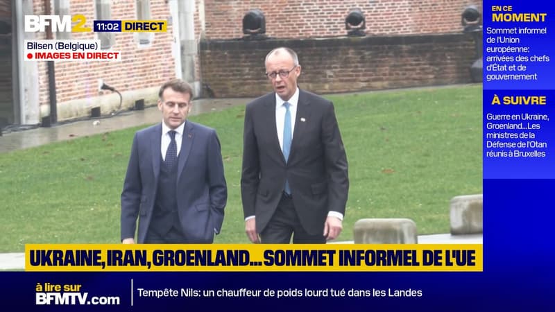 Emmanuel Macron et Friedrich Merz arrivent ensemble au sommet informel européen en Belgique