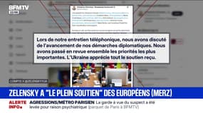 Le chancelier allemand Friedrich Merz a déclaré que Volodymyr Zelensky a "le plein soutien" des Européens