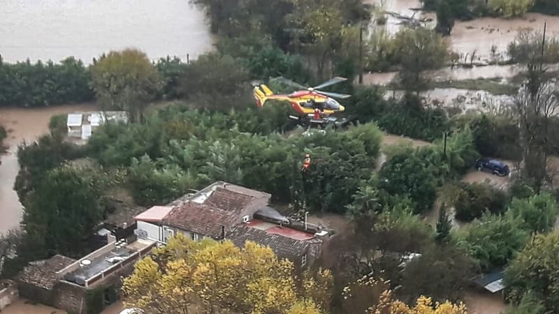 Hélitreuillage dans la commune de Le Luc, le 24 novembre 2019