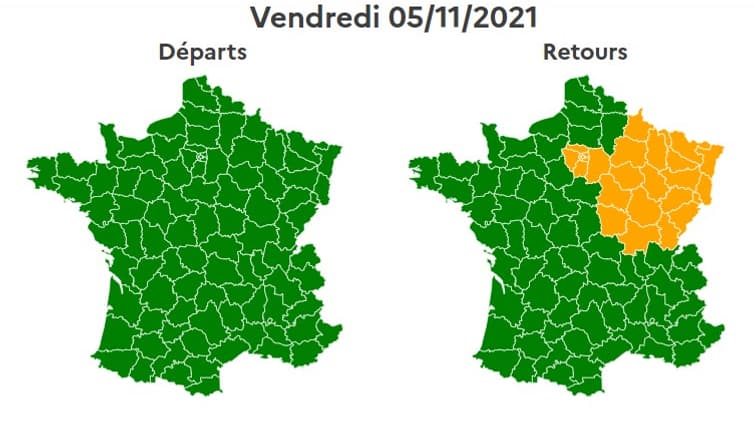 Les prévisions de Bison Futé le 05 novembre.